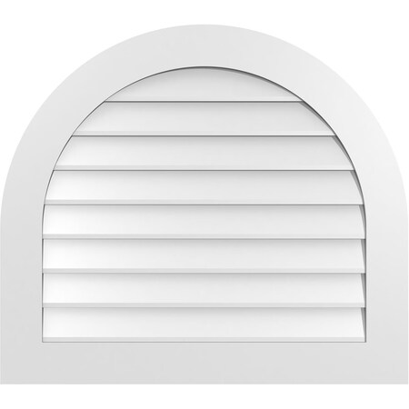 Ekena Millwork Round Top Surface Mount PVC Gable Vent: Non-Functional, w/ 3-1/2"W x 1"P Standard Frame, 34"W x 30"H GVPRT34X3001SN